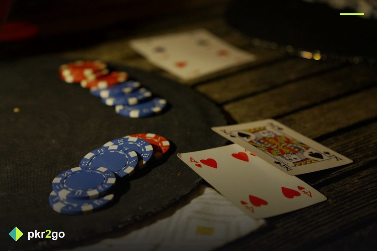 Poker chips stacked on a table