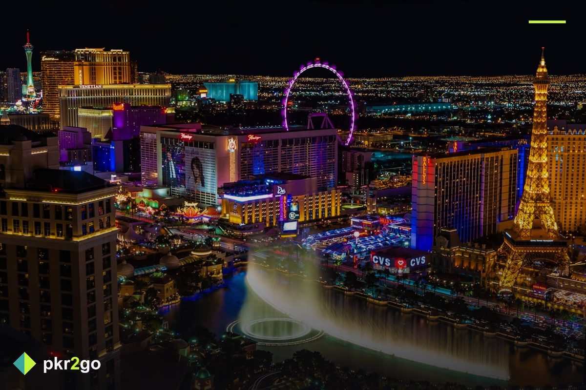 The Las Vegas Strip lit up at night